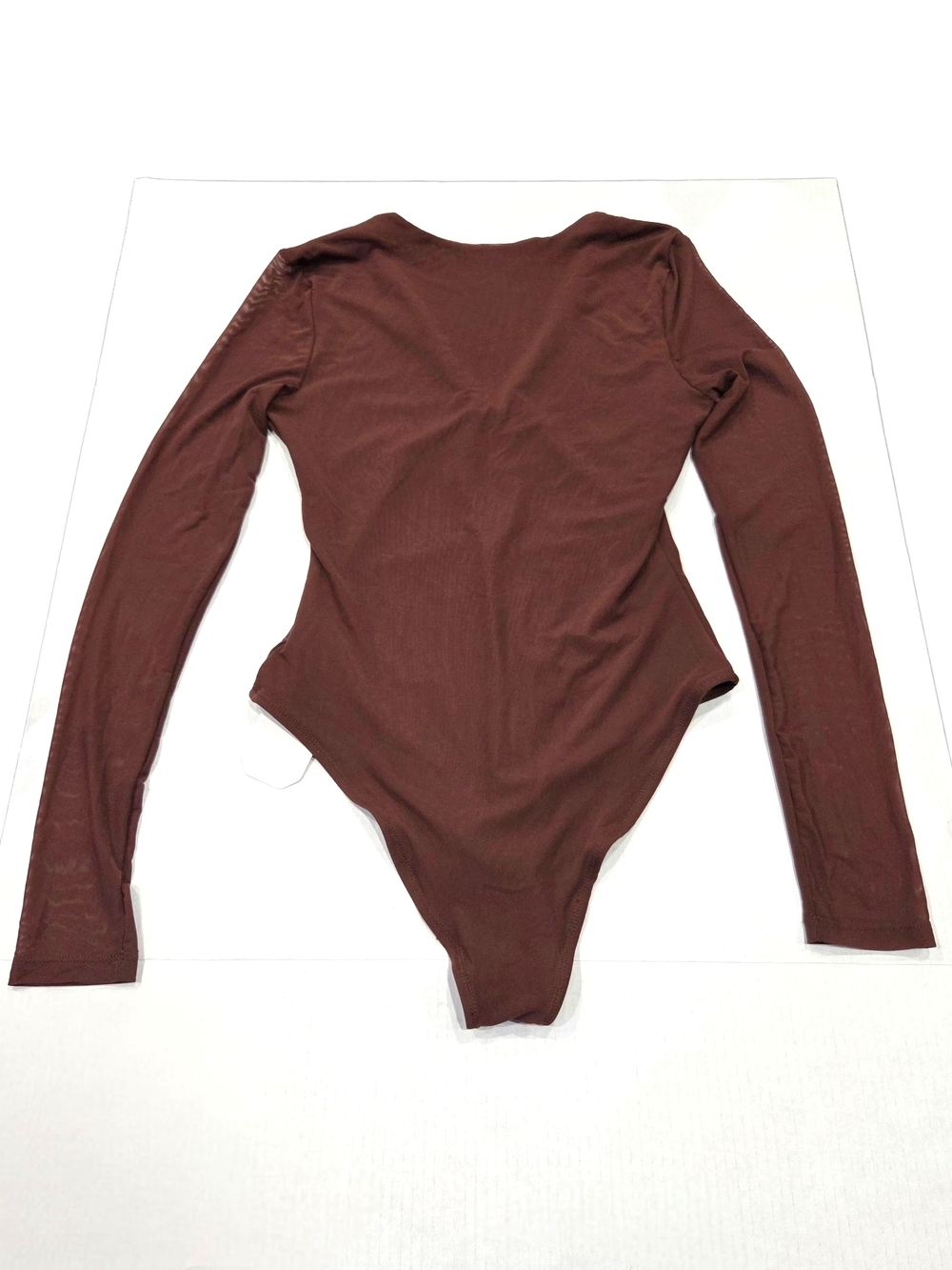 NWT Soly Hux Chocolate Mesh Tie-Front Keyhole Cutout Bodysuit Size Medium - Picture 2 of 13